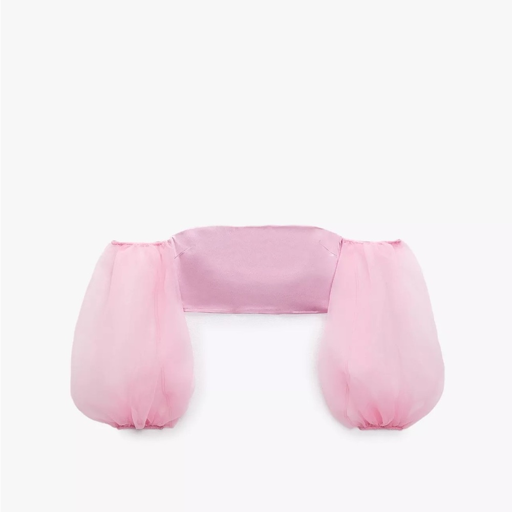 NWT Zara Pink Puff off shoulder top
